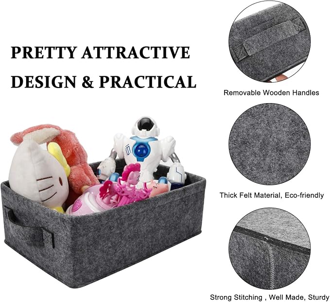 Small Storage Basket Modern Storage Baskets Felt Collapsible Baskets Storage Bins for Cellphone Earphone Chargers Cables Make Up Hair Supplies Fabric Drawers Storage Basket Cute Bin