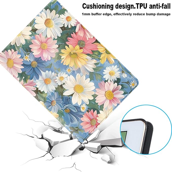 for Samsung Galaxy Tab S5e 10.5 Inch 2019 (SM-T720/T725/T727) Tablet Protective Cover with Adjustable Stand and Magnetic Auto Wake/Sleep,Floral Pattern