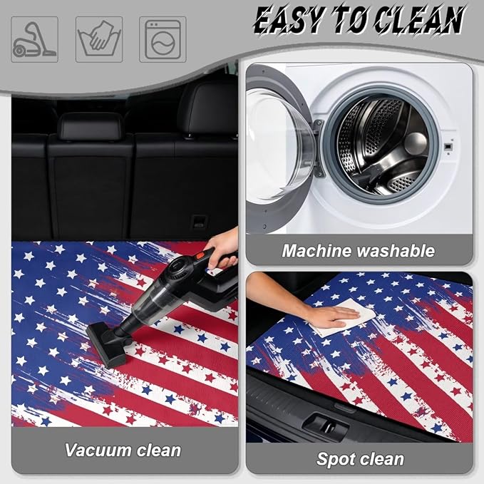 Howilath USA Flag Car Cargo Liner 29"x39" Trunk Mats for Cars, Trunk Liners for Cars Rear Cargo Cover, Universal Fit Vehicle Interior Accessories