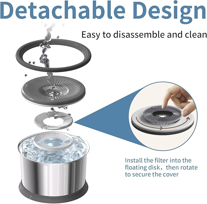 Filter Replacements for Xetino 2.5/3.5L/4.5L/6.5L/ No Spill Dog Water Bowl 4 Packs