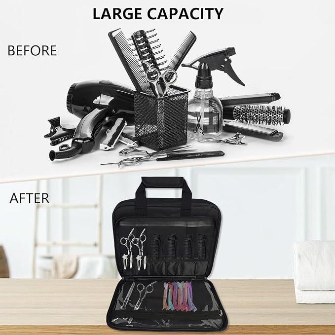 Barber Tool Bag , Barber Carrying Case 13.9 x 3.9 x 11.02 in, Only Bag | Portable Storage for Clippers Trimmers, Hairstylist Travel Bag for Combs Razors & Barber Supplies