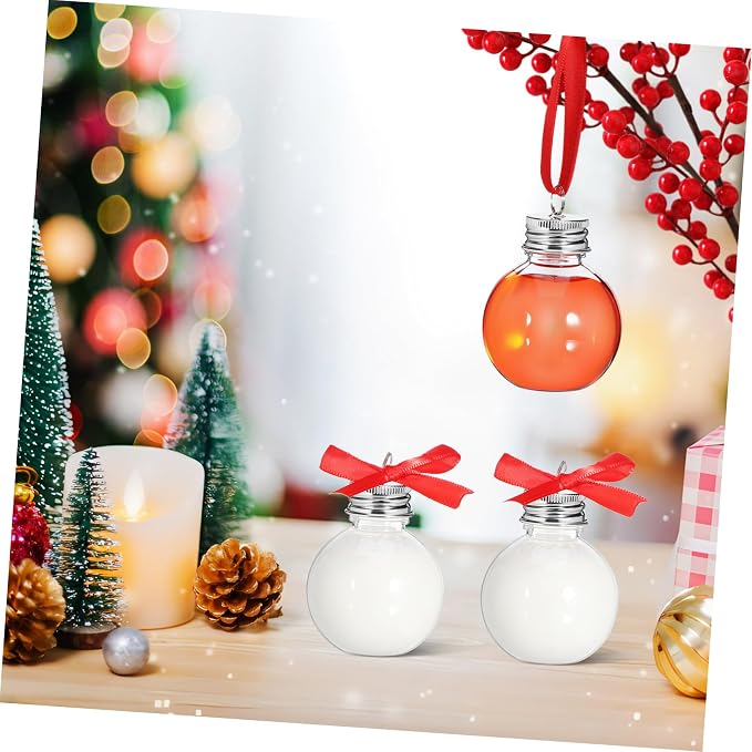 Healeved Candy Spill Bottle 50ml 10pcs Pendant Proof Lid Christmas Pet | Party Decoration Pendant, Festive Holiday Style, Silver Finish, for Beverage Storage and Candy Packaging