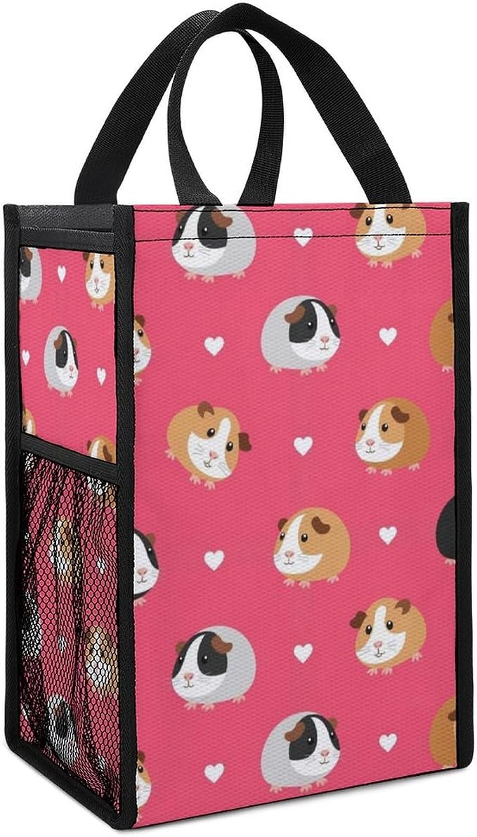 Reusable Insulated Lunch Bag Portable Thermal Lunchbox Compatible with Love Heart Guinea Pig Pet Lunch Cooler Tote Food Organizer for Office Travel