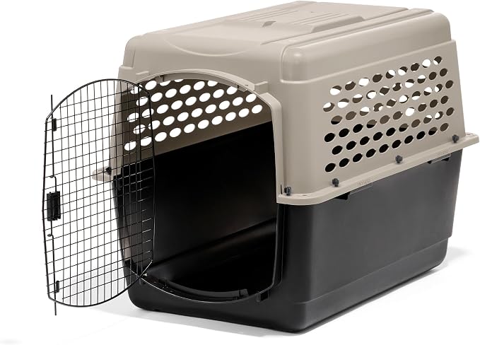 Petmate Vari Dog Kennel, Carrier for Large Dogs, 40in, Taupe and Black | Airline Friendly and Made of Durable Plastic, This Pet Crate Works Great for Home and Travel