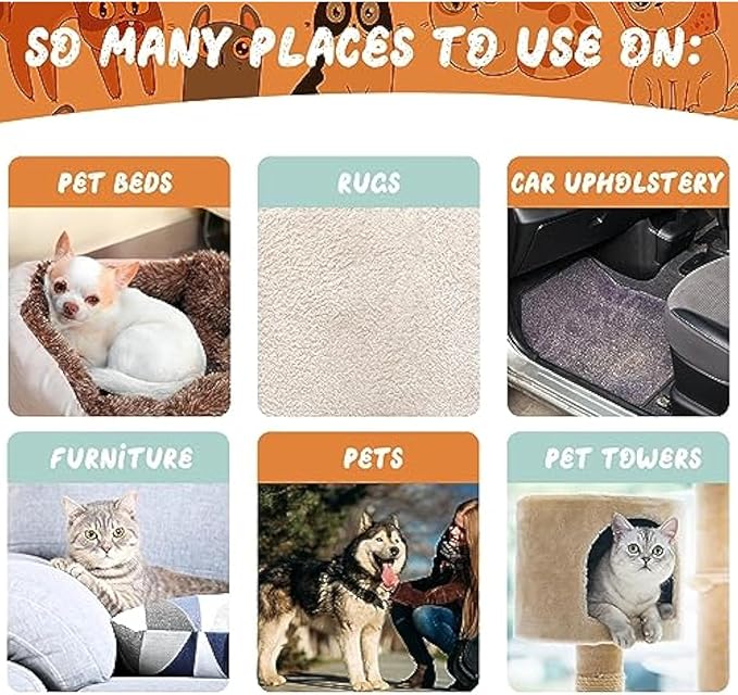 Abbylike 3 Pcs Pet Hair Remover Pumice Stone Reusable Portable Dog Cat Hair Removal Tool Scraper for Carpet,Couch, Bedding, Car Upholstery, Furniture Cleaning (6.1 x 2.56 x 1.4 Inch,Gray)