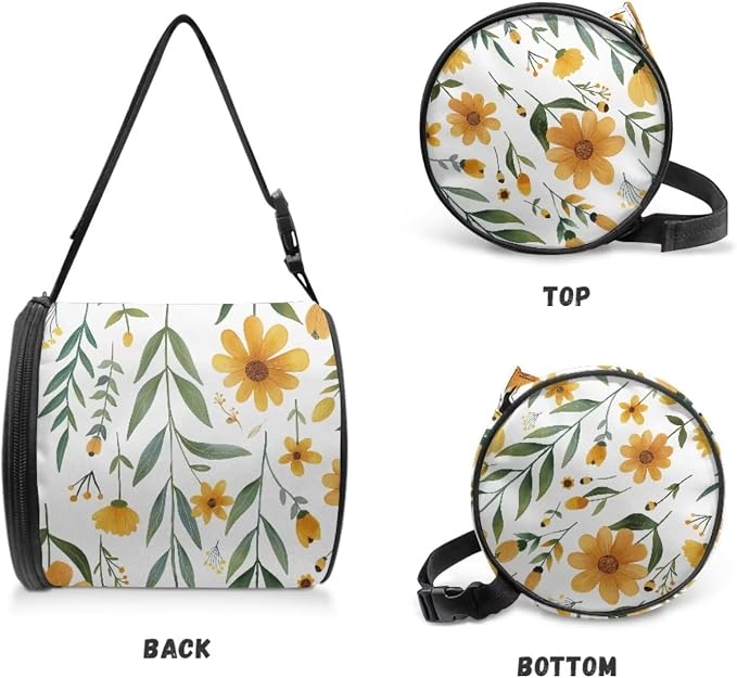 Flower Print Paper Towel Holder Water Resistant Tissue Dispenser with Adjustable Strap, Collapsible Hanging Toilet Paper Roll Holder for Kitchen,Bathroom,Car Seat,Camping