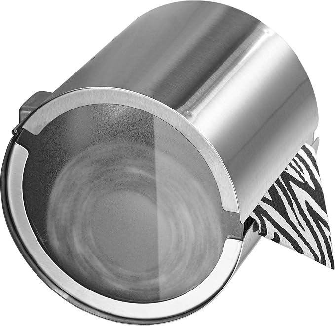 JunSun Cat Proof Toilet Paper Holder Dog Proof Toilet Paper Roll Holder Pet Proof TP Holder Anti-Cat TP Roll Holder TP Roll Keeper Protector Round Enclosed Wall Mounted Stainless Steel Brushed Nickel