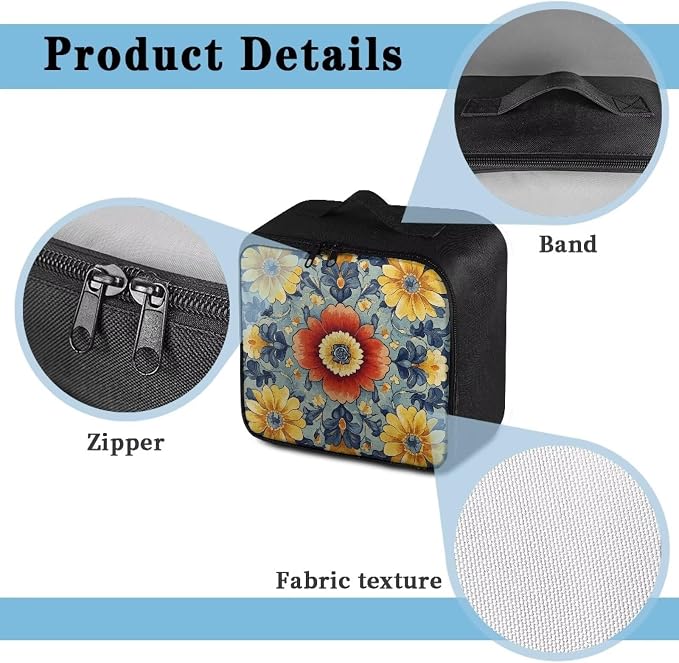 Emergency Kit Bag First Aid Cross Symbol Empty First Aid Bag for Workplace Church and Home Preparedness Built with Abrasion-Resistant Fabric Floral