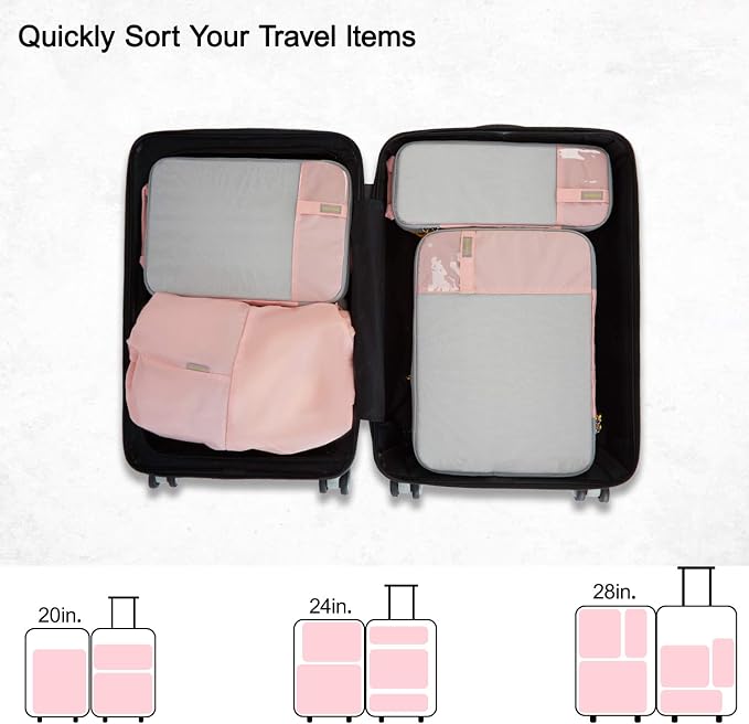 BAGSMART Compression Packing Cubes for Travel Essentials | 14 Set /6 Set /4 Set/2 Set, Lightweight, Durable