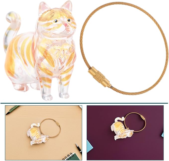 Hemobllo Cat Hair Storage Capsule Keychain for Pet Ashes | Abs Portable Organizer, Creative Cat Design, Easy View, Office and Travel Use