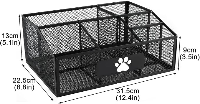 Pet Supplies Organizer Basket, Dog Waste Bag Holder and Grooming Storage Bin for Water Bottles, Nursing Bottles, Cleaning Supplies, Brushes, Combs and Pet Care Accessories