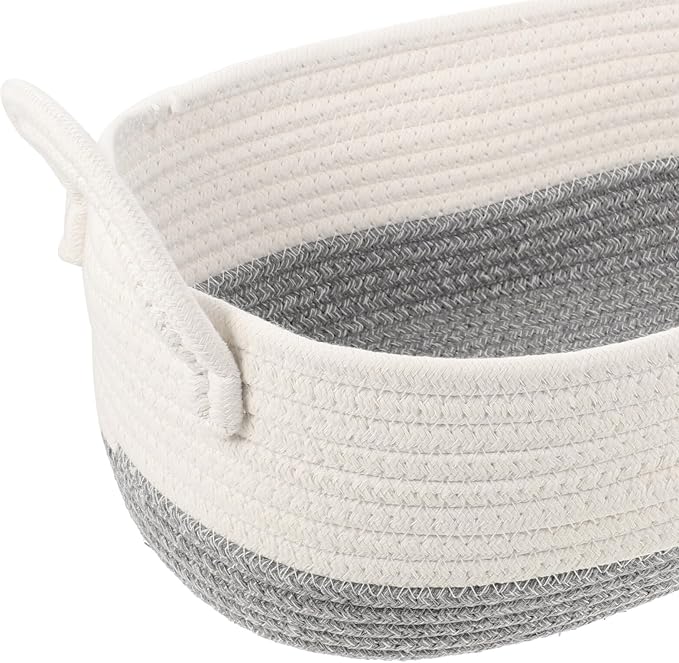 3pcs Woven Cotton Rope Storage Basket Set, Multipurpose Dog Organizer Containers for Pet Supplies, Sturdy Wicker Bins for Home and Nursery Storage