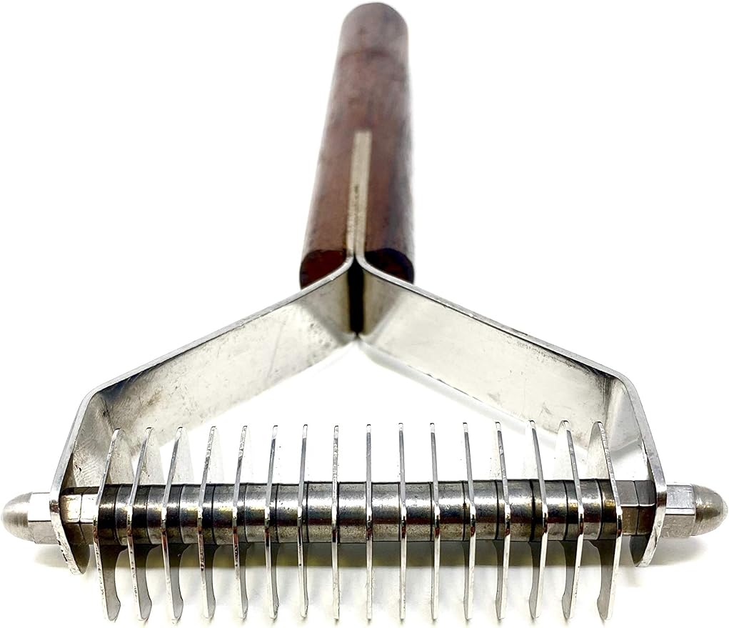 Pet Grooming Tool - Undercoat Rake for Cats & Dogs - Premium Trimmer Coat King Blade - Safe Dematting Comb for Easy Mats & Tangles Removing - No More Nasty Shedding and Flying Hair (16 Blade)