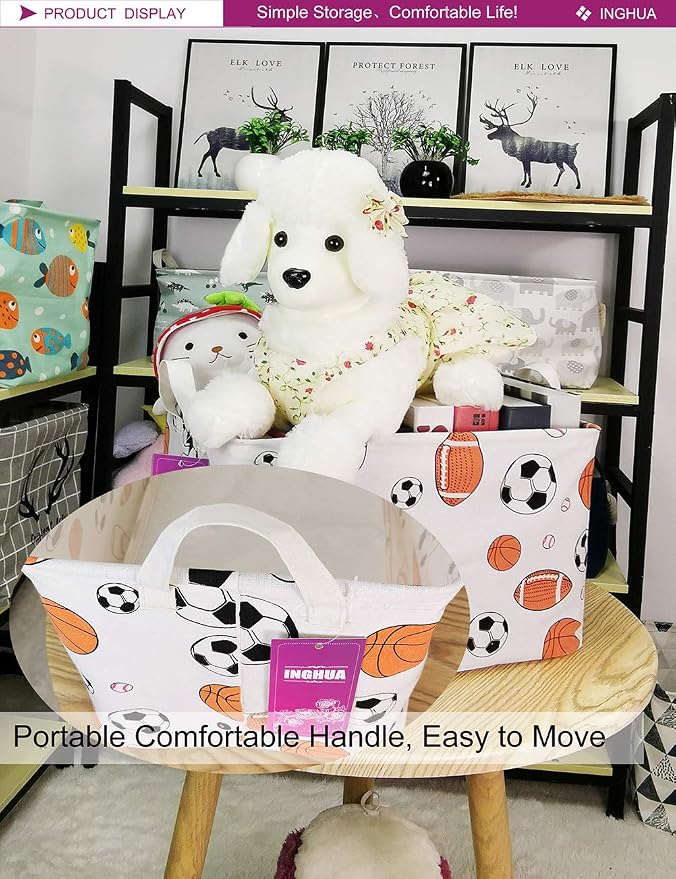 Rectangular Ball game Storage Basket | Gifts Bag for Toys,Books,Clothes,Gifts,Pets-Perfect for Home,Office,Nursery,Dorm,Shelf