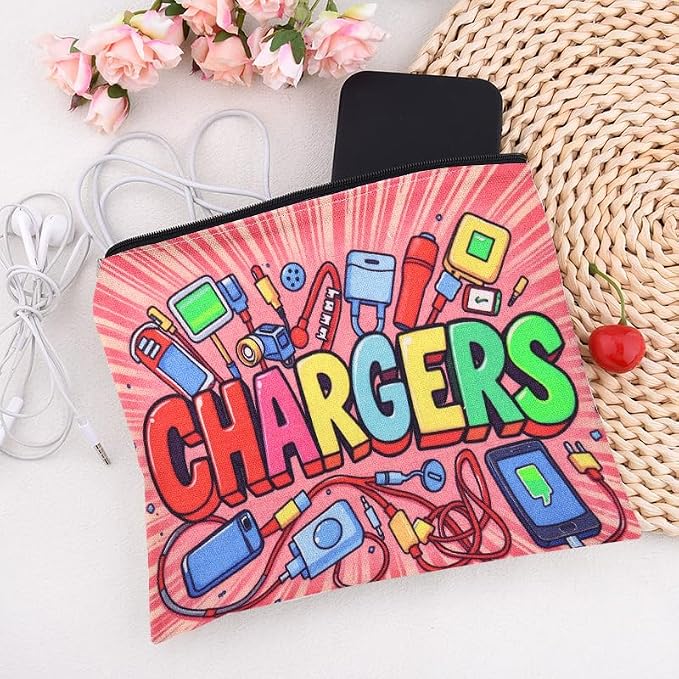 Sisadodo Charging Cable Organizer Travel Bag Toiletry Makeup Cosmetic Bags Medicine Med Toiletry Bag Pouch Diabetic Gifts Bags