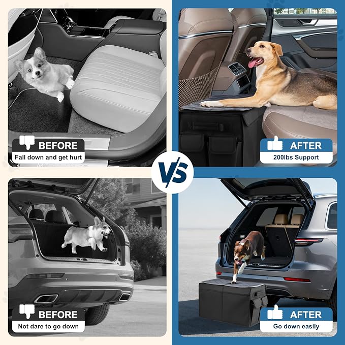 Dog Seat Extender for Dogs with Washable Pee Pads,Back Seat Extender for Dogs up to 120LBS,Large Dog Extender with Storage Car Organizer Gap Filler for Front or Back Seat