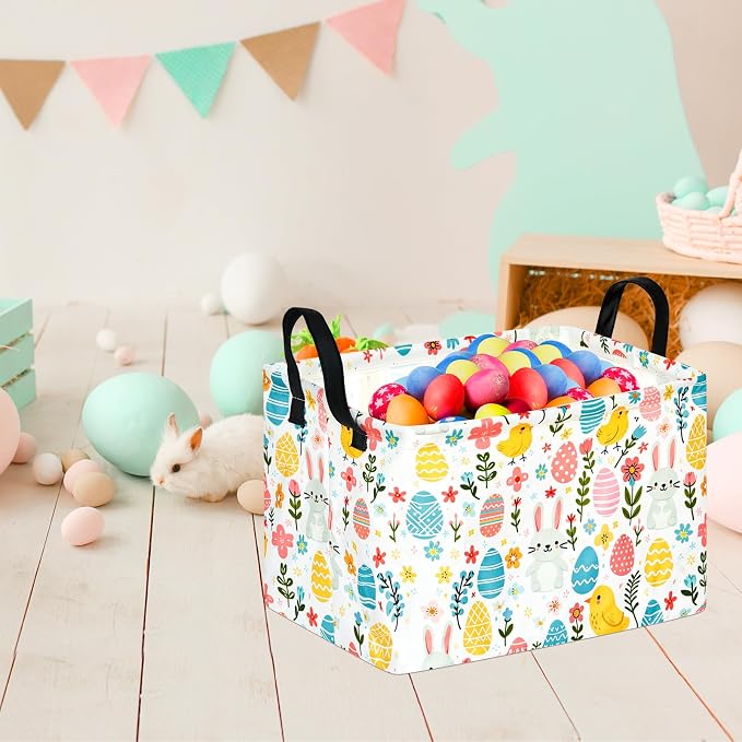 Gift Toy Storage Basket for Girls and Boys, Storage Organizer for Nursery Hamper Home Bedroom Laundry Hamper Shelf Easter Baskets