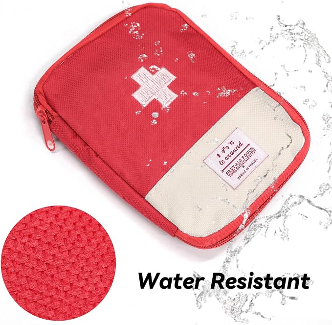 Faylapa 3 Pcs Mini Empty First Aid Bag, 7x5 inches Mini Portable Medical Pouch, Travel Emergency Multifunction Emergency Storage Bag for Hiking, Home, Travel, Camping, Outdoor, Car, Office(Bag Only)