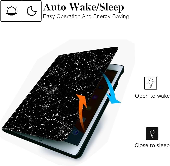 for Microsoft Surface Pro X/Pro X Plus-13 2019/2020/2021/2024 Tablet Case,Auto Wake/Sleep,Adjustable Stand Protective Cover - Star Constellation