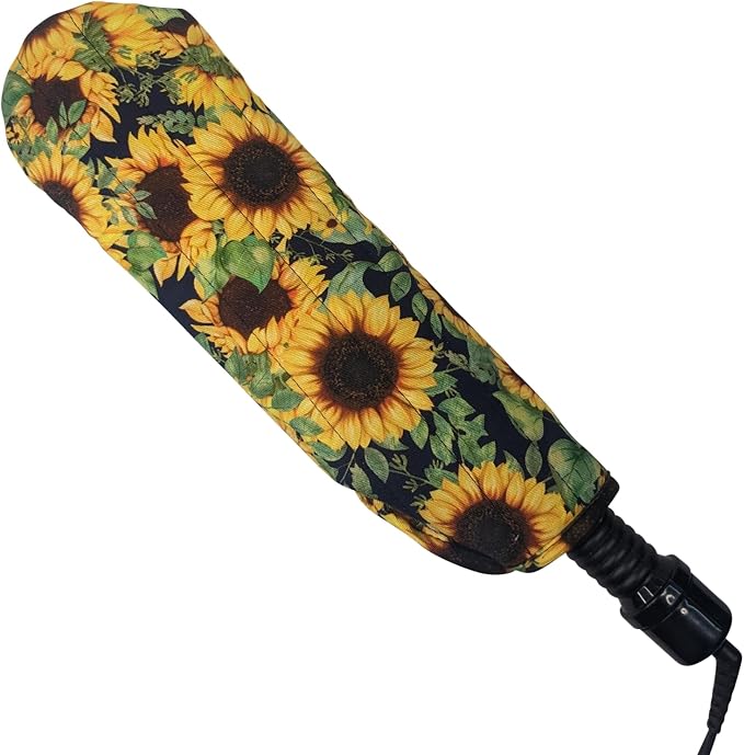 Case/Cover [Heat Resistant] for Curling Irons, Flat Irons or Straighteners, and Styling Irons, Silicone Coated Lining and Quilted Cotton Pouch for Travel, Gym, or Home [Savannah]