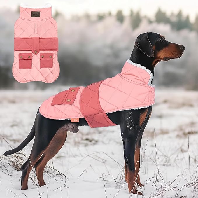 KYEESE Waterproof & Windproof Dog Coat for Large Dogs Puffer Jacket