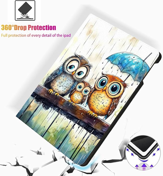 for Microsoft Surface Pro 8-13" 2021 Tablet Case,Auto Wake/Sleep,Adjustable Stand Protective Cover - Owl