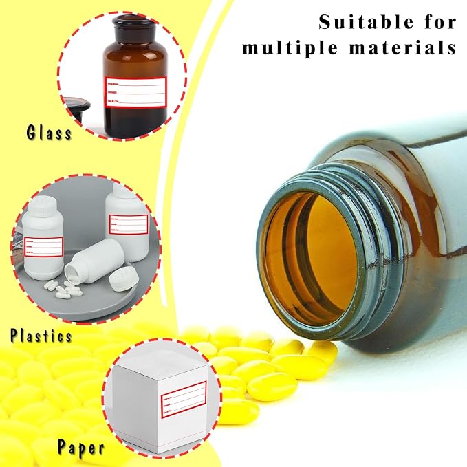 Drug Name Label Stickers 1x2 Inch for Pharmacy Veterinary Medication | Prescription Drug Usage & Strength Labels - Veterinary Instruction & Doctor Reminder Stickers for Medical Containers