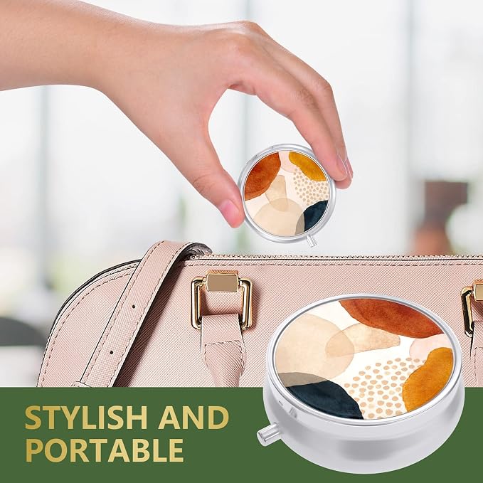 Pill Box, Small Pill Case for Purse & Pocket, Travel Medicine Organizer | Cute Travel Medicine Organizer, Portable Medicine Container Holder to Hold Vitamins, Medication, Fish Oil & Supplement