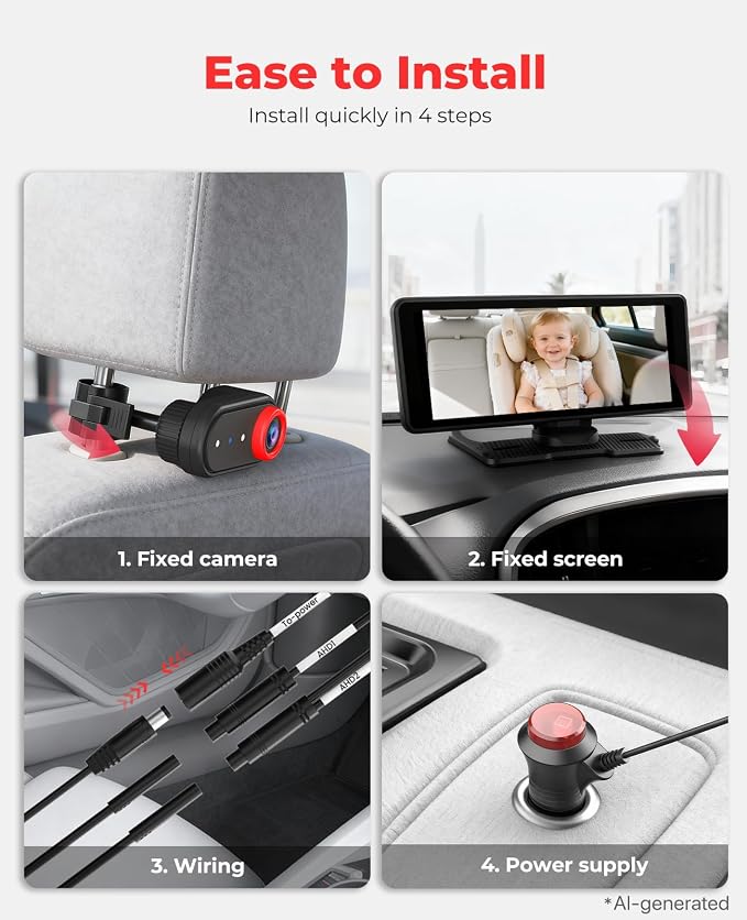 LUCKVIEW BM5PRO Dual Baby Car Camera, Blue 7.2" 1080P Monitor