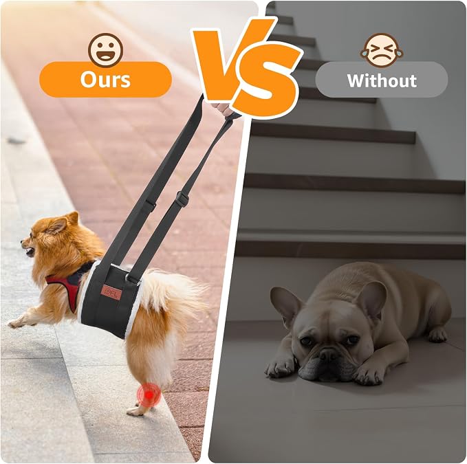 Adjustable Dog Lift Harness for Small Dogs Hind Leg Support Weak Legs Aid | Dog Sling, Helps Seniors, Injured, Disabled and After ACL Surgery Dogs, Daily Walk/ Stairs, Soft Padded, Easy to Use