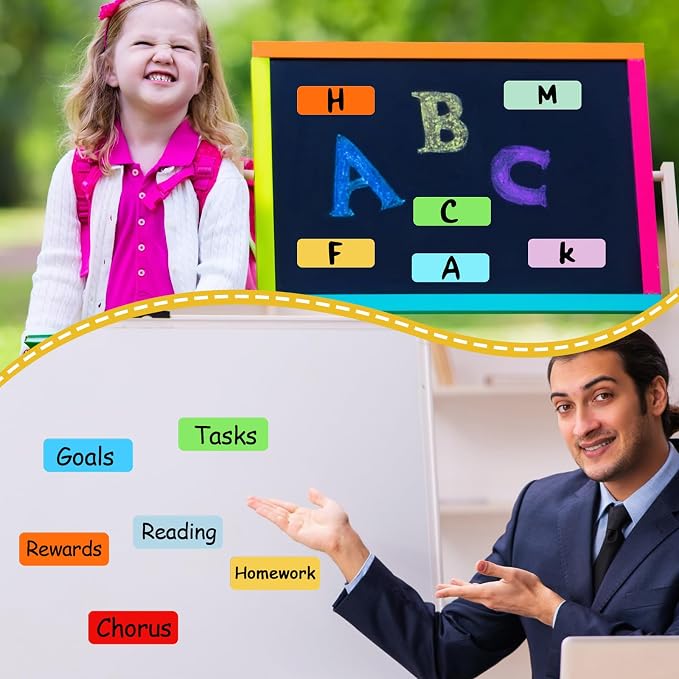 Ctosree 240 Pcs Dry Erase Magnetic Labels 3.2'' x 1.2" Reusable Magnetic Name Tags Blank Name Magnets Colorful Tag Stickers Strips for Whiteboard Locker School Office(Bright Color)