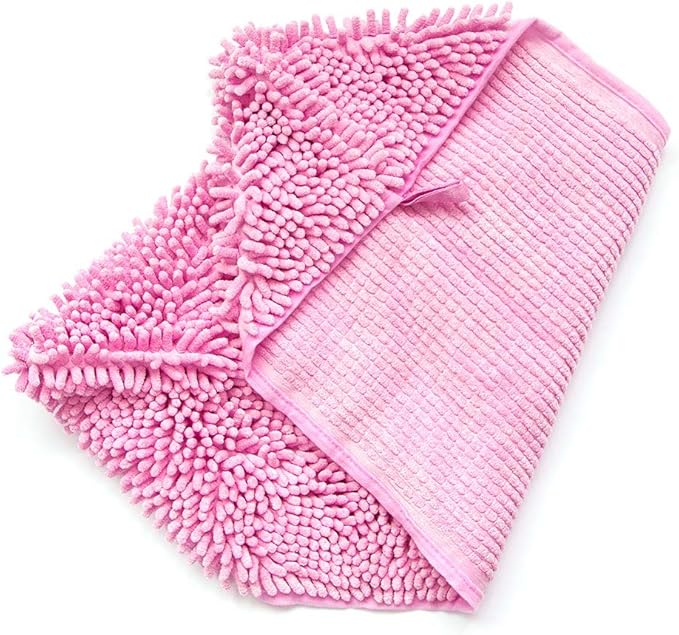 Dog Towel - Microfiber Super Shammy with Hand Pockets, Ultra Absorbent Quick Dry Pet Bath Towels for Small, Medium, Large Dogs and Cats (Medium, 24'' x 14'', Pink)