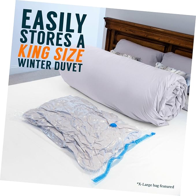 Vacuum Storage Bag Compression Organizer for Clothes and Bedding Space Saver Sealed Storage for Quilts and Pillows