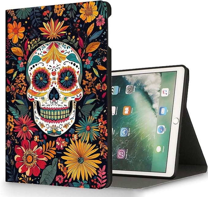 for Microsoft Surface Pro 11/10/9-13" 2024/2022 Tablet Case,Auto Wake/Sleep,Adjustable Stand Protective Cover - Day of The Dead Sugar Skull