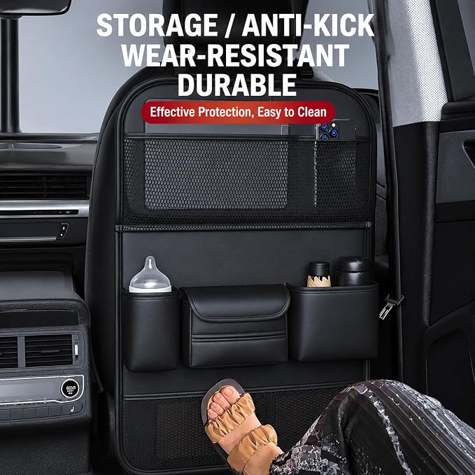 Car Backseat Organizer for Renault Captur II I/Captur E-TECH 2.Gen/1.gen 2013-2024 with Table Tray Back Seat Organizer Waterproof Kick Mats Back Seat Protector