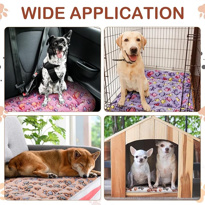 4 Pack Soft Pet Bed Mat Small Dog Crate Fleece | Tuanse Soft Pet Beds Mat Small Dog Crate Fleece,30 X 22 Inches,Vivid Color