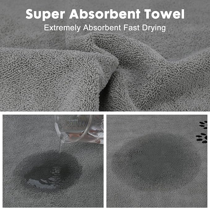 3Pieces Microfiber Pet Bath Towel Dog Towel.Dog Towel Soft Absorbent Drying for Small Medium Large Dogs and Cats with Great for Bathing and Grooming (35 x 20 Inch 3 Colors)