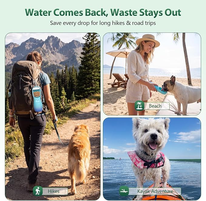 Dog Water Bottle Puppy Essentials, Portable Filtered Dispenser with Travel Dog Food Storage Container, Pet Supplies Gifts Stocking Stuffer Treat Pouches for Pet Training Outdoor Walking Hiking Camping