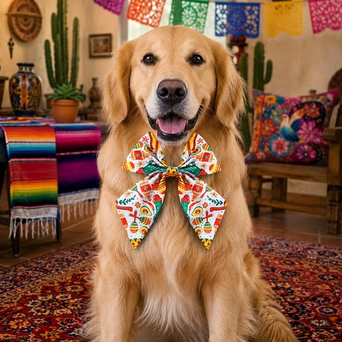 PET SHOW 10 Pack Mexican Sailor Dog Bowties for Large Dogs