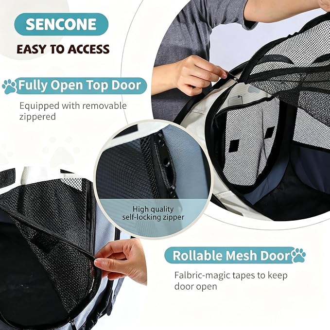 SENCONE Portable Pet Playpen for Cats, Kittens, Puppies, Indoor/Outdoor, S (Pack of 2)