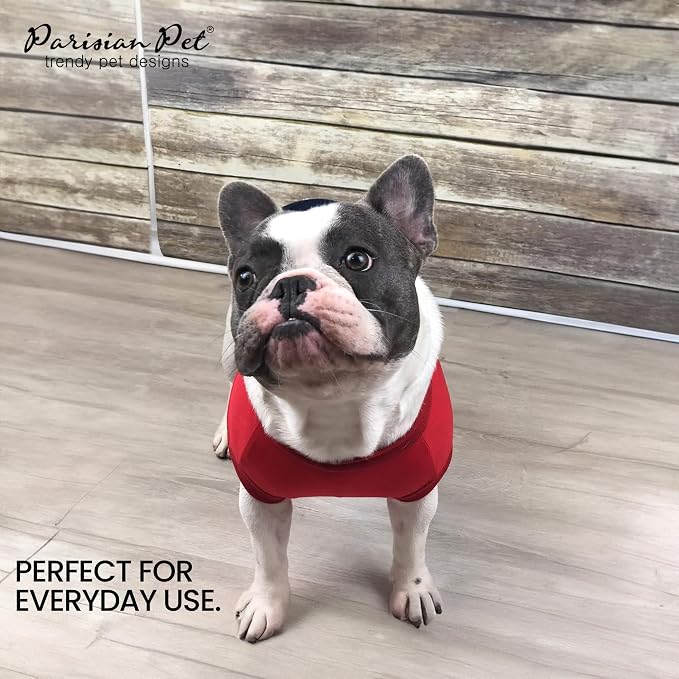 Parisian Pet World Champion Dog Tank Top - Breathable Cotton Pet Apparel - Red Puppy Clothes - Lightweight Doggie T Shirts for Dogs - Comfortable Sporty Dog Clothes - Summer Shirts for Small Dogs