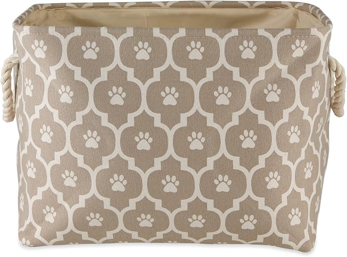 Bone Dry 6192 Pet Storage Collection Lattice Paw Print, Large Rectangle, Stone