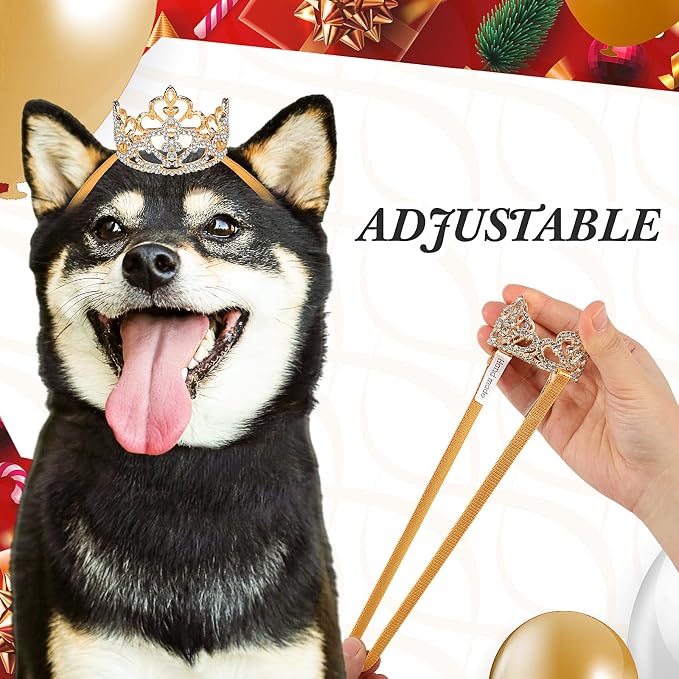 2 Pcs Dog Tutu Dress Set, Crown Headband, for Puppy Cats Bunny Pet