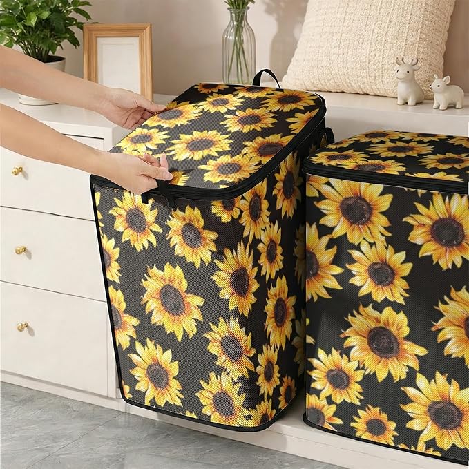 2pcs blanket storage bag for under bed,closet organizers 95L | clothing sweater sheet bedding comforter duvet quilt pillow toy storage bags with lids,dorm room essentials for containers