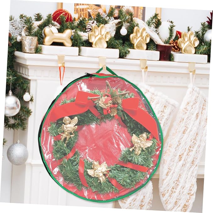 MAGICLULU 1pc Wreath Storage Bag with Clear Window for Christmas Garland Container for Holiday Decorations and Wear-Resistant for Party and Wedding Supplies