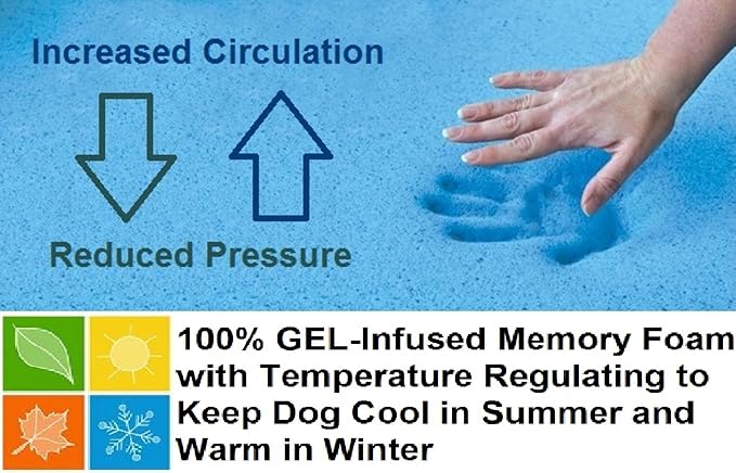 Dogbed4less Orthopedic Gel Memory Foam Pet Dog Bed, Waterproof Liner with External Microsuede Cover and Bonus Antislip Cover (Microsuede Espresso, 55"X37"X4" Inches)
