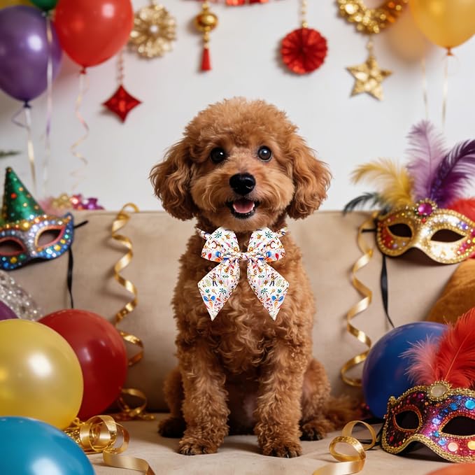 PET SHOW 10 Pack Mardi Gras Sailor Dog Bowties for Small Dogs
