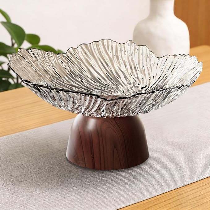 Pedestal Fruit Bowl: Elegant Fruit Bowl with Stand, Decorative Serving Tray And PET Organizer for Dining And Home Parties, white