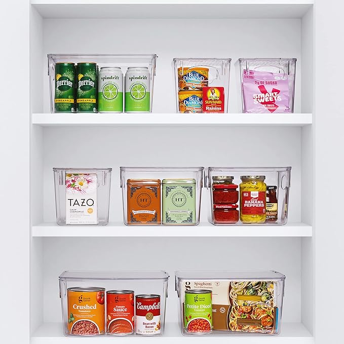 Sorbus Fridge Organizers and Storage, Clear Plastic Bins (Medium, 2 Pack)