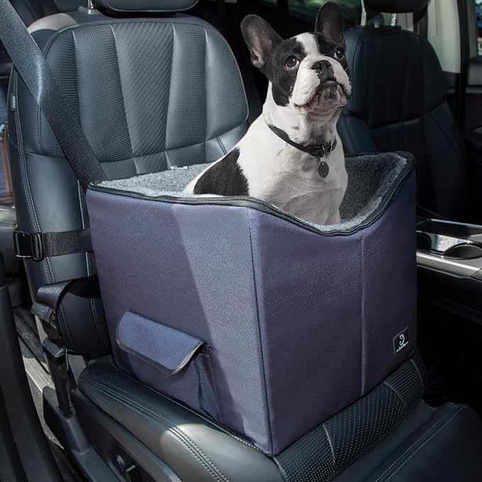 A 4 Pet Dog Car Seat for Small Dog, Booster Travel Pet Seat with Safety Seat Belts & Storage Bags, Portable Comfortable Pet Seat for Dogs Under 25 lbs